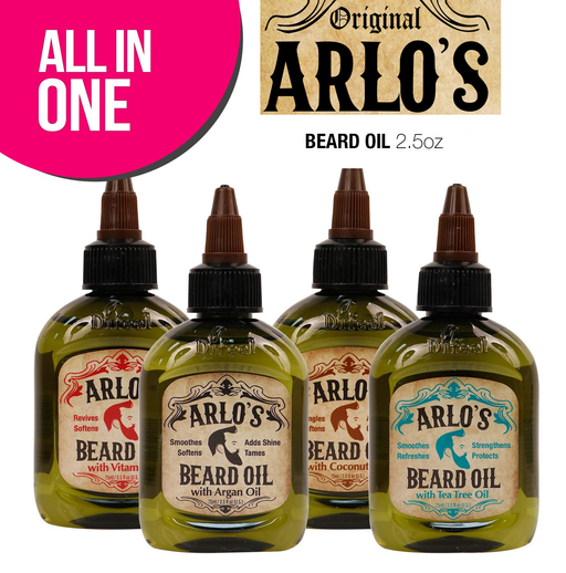 Arlo's Beard Oil 4-Piece Gift Collection: Argan, Tea Tree, Vitamin E & Coconut