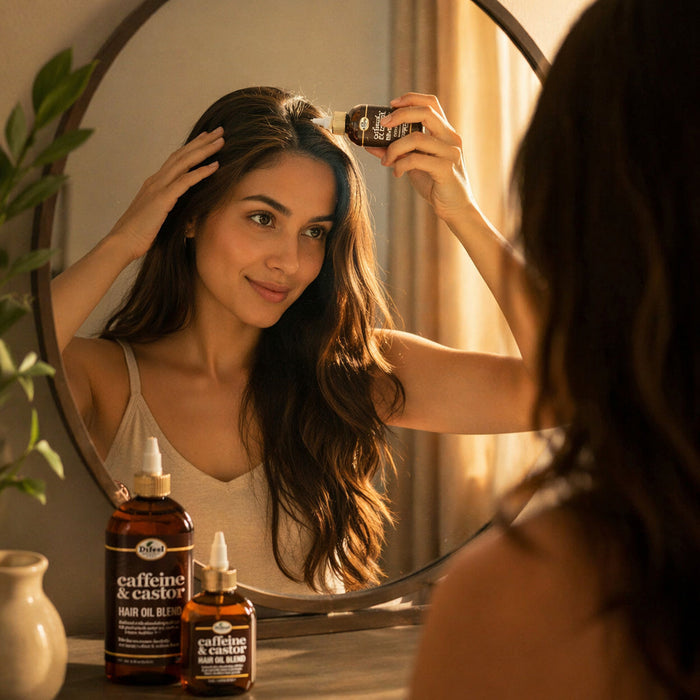 Difeel Caffeine & Castor Hair Oil Blend 8 oz.