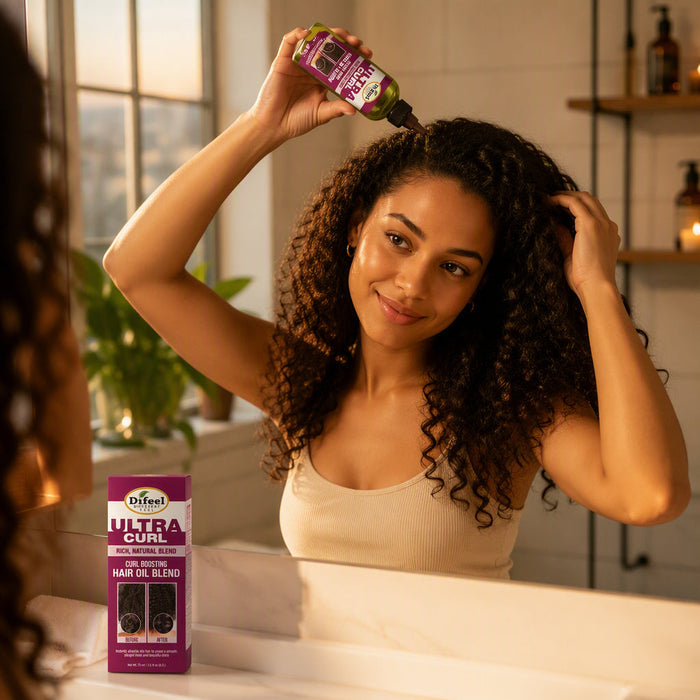 Difeel Ultra Curl Hair Oil Blend - Curl Boosting Hair Oil - Travel Size 2.5 oz.