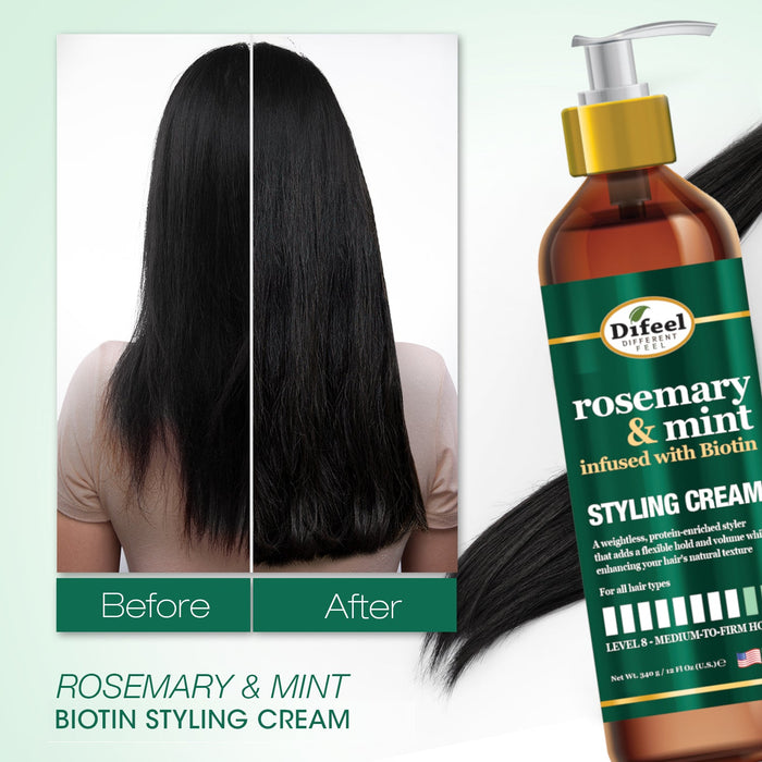 Difeel Rosemary and Mint Biotin Styling Cream 12 oz.