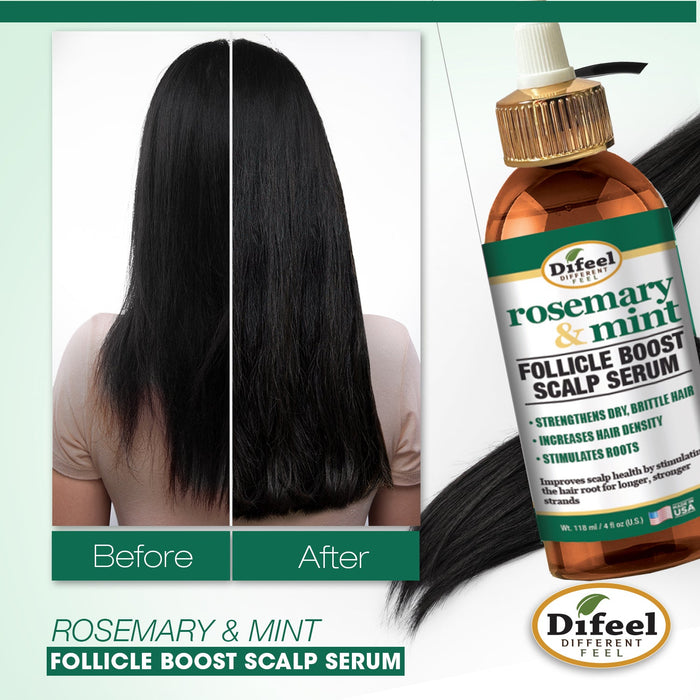 Difeel Rosemary & Mint Follicle Boost Scalp Serum 4 oz.