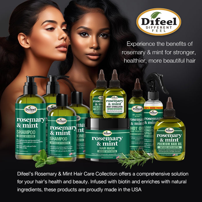 Difeel Rosemary and Mint Elevated Premium Hair Oil - Large 12 oz.