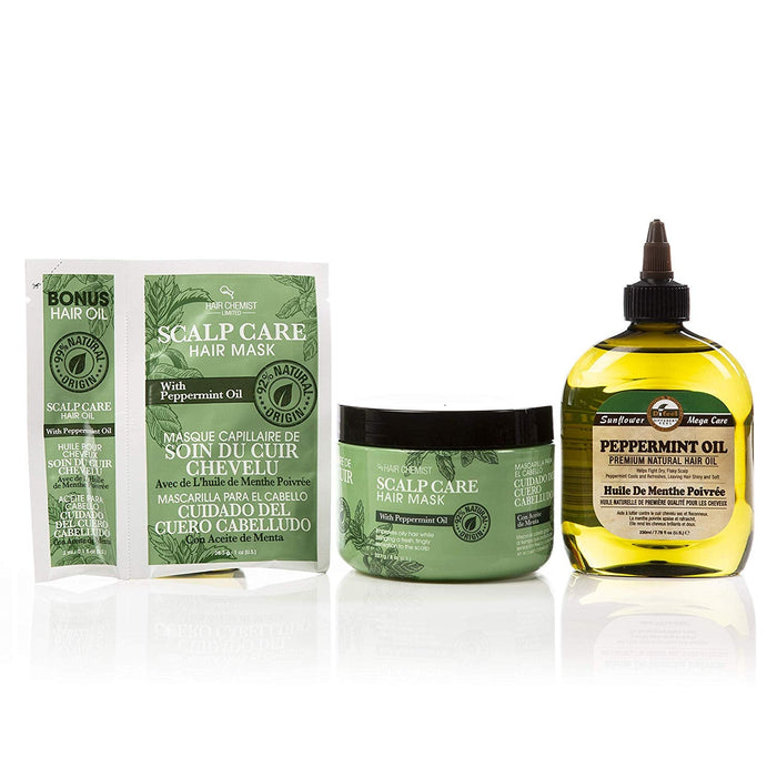 Hair Chemist Peppermint Oil Scalp and Hair Care 3 Piece Set