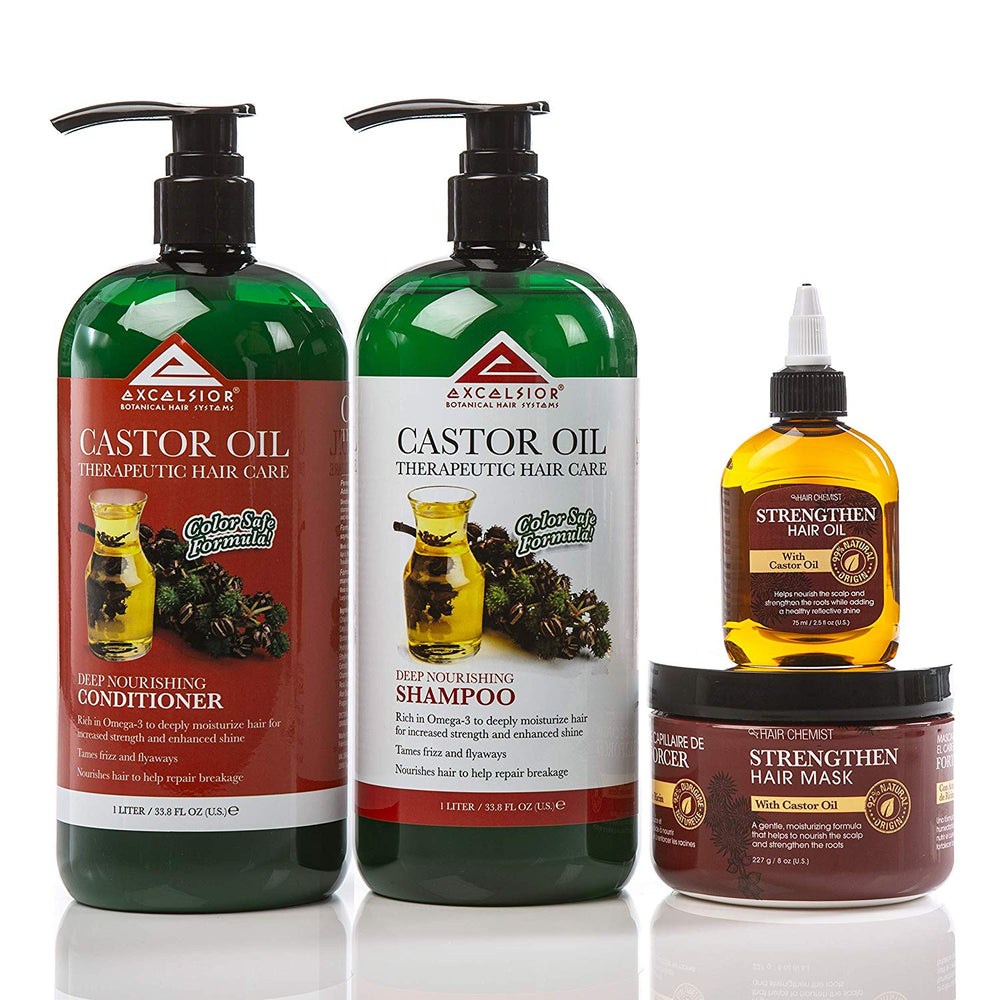 Hair Chemist Castor Oil Deep Nourishing Hair Care 4 Piece Set