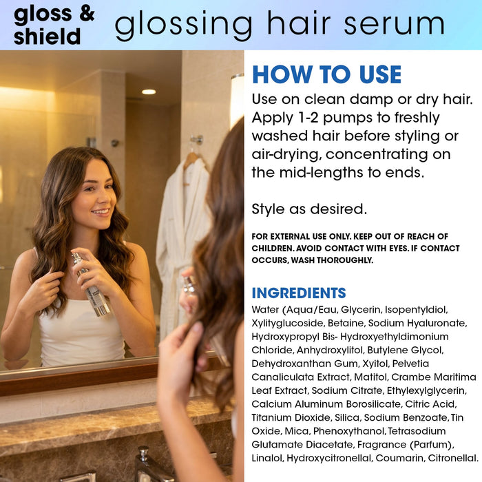 Hair Chemist Gloss & Shield Glossing Hair Serum - Travel Size 3 oz.