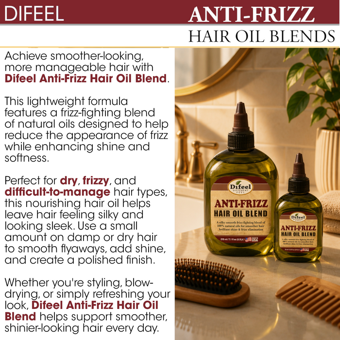 Difeel Anti-frizz Hair Oil Blend 7.1 oz. (PACK OF 2)