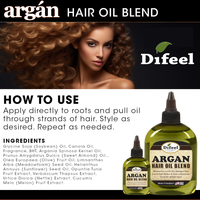 Difeel Argan Hair Oil Blend - Travel Size 2.5 oz.