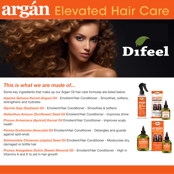 Difeel Premium Natural Hair Oil - Argan Oil 7.1 oz.