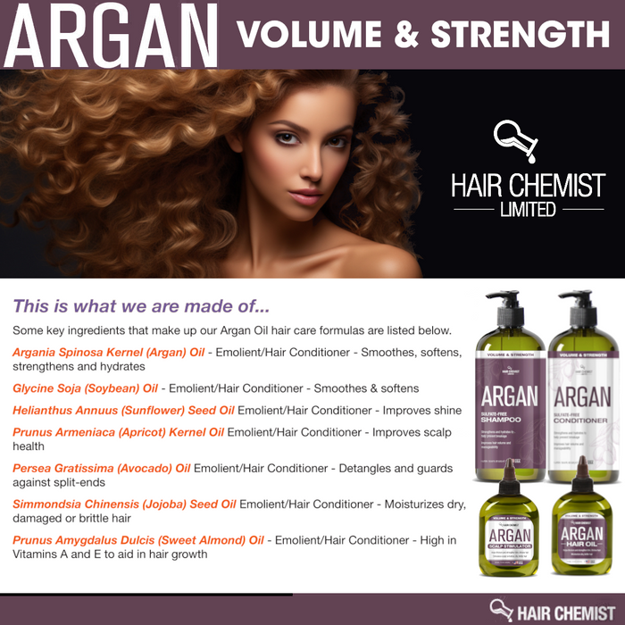 Hair Chemist Volume & Strength Sulfate-Free Argan Shampoo 33.8 oz.