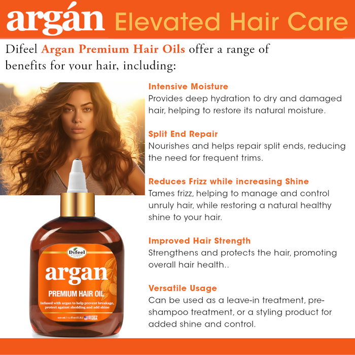 Difeel Elevated Argan Premium Hair Oil 7.1 oz.