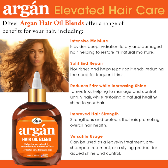 Difeel Elevated Argan Hair Oil Blend 7.1 oz.