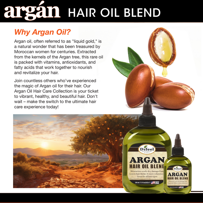 Difeel Argan Hair Oil Blend - Travel Size 2.5 oz.