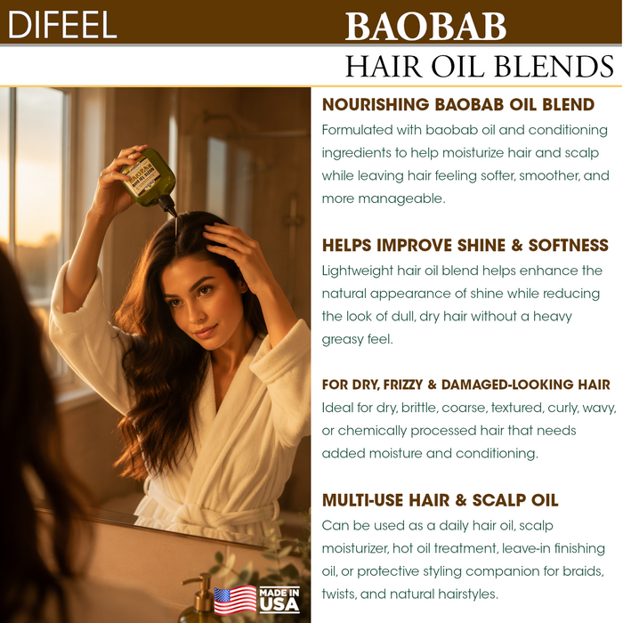Difeel Baobab Oil Hair Oil Blend 2.5 oz. (PACK OF 2)