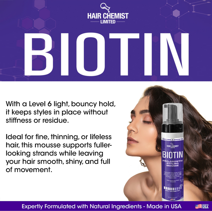 Hair Chemist Volume & Growth Biotin Pro-Growth Styling Mousse 8 oz.