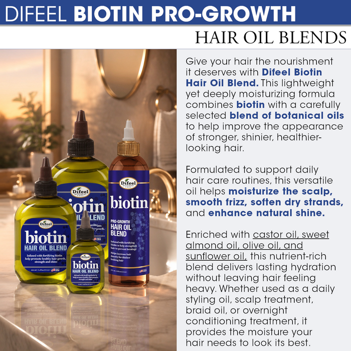 Difeel Biotin Hair Oil Blend 7.1 oz. (PACK OF 2)