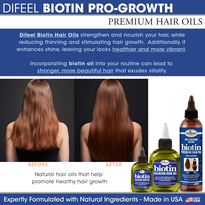 Difeel Biotin Premium Hair Oil 7.1 oz. (PACK OF 2)