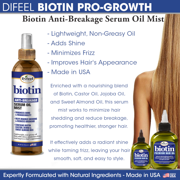 Difeel Biotin Anti-Breakage Serum Oil Mist 8 oz.