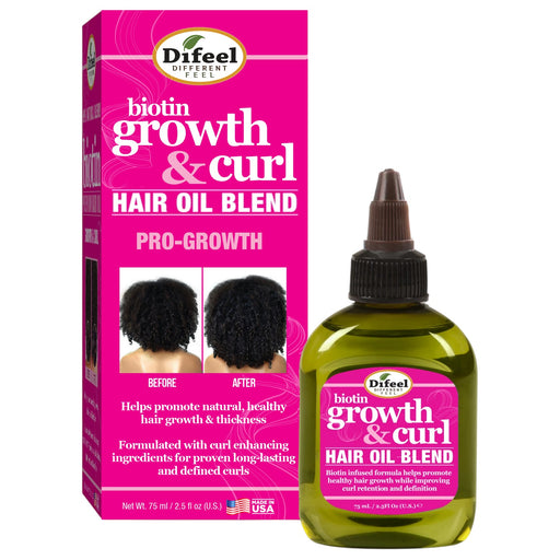 Difeel Biotin Growth and Curl Hair Oil Blend - Travel Size 2.5 oz.