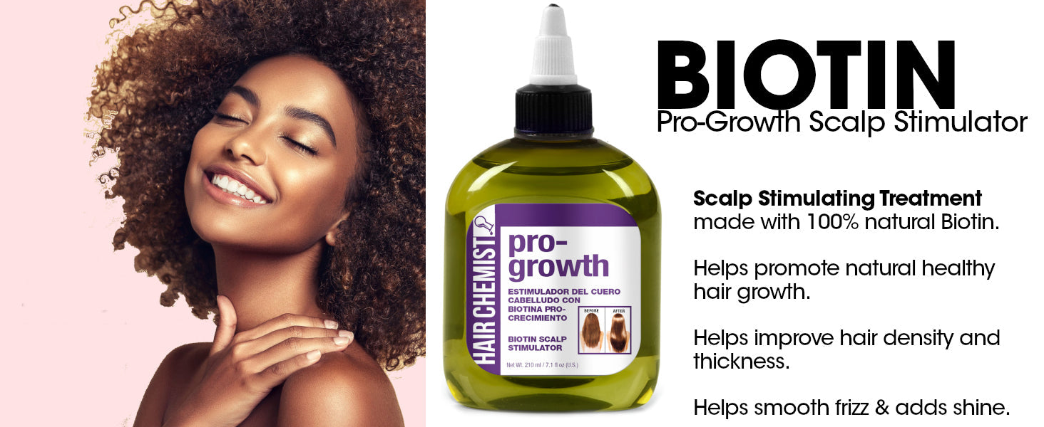 Hair Chemist Pro-Growth with Biotin Shampoo, Conditioner & Scalp Stimulator Set - Includes 33.8oz Shampoo, 33.8oz Conditioner & 7.1oz Scalp Stimulator