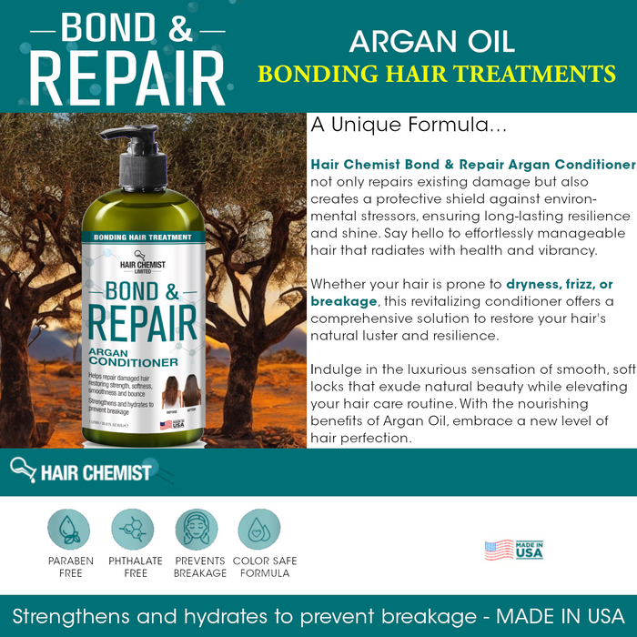 Hair Chemist Bond & Repair Bonding Hair Treatment Argan Conditioner 33.8 oz.