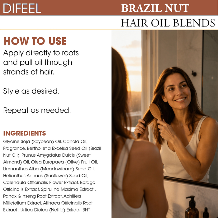 Difeel Brazil Nut Oil Hair Oil Blend 2.5 oz. (PACK OF 2)
