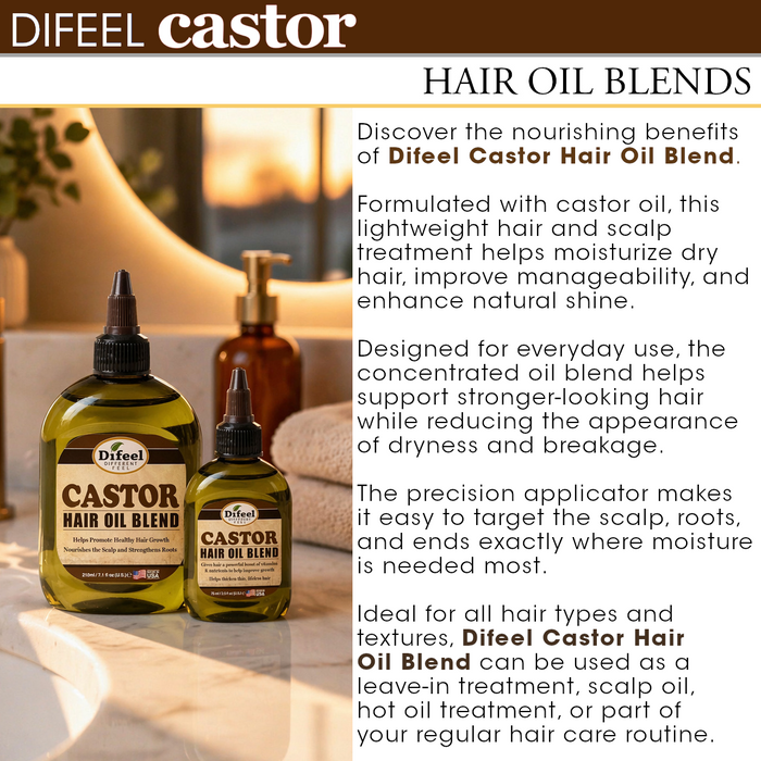 Difeel Castor Hair Oil Blend 2.5 oz. (PACK OF 2)