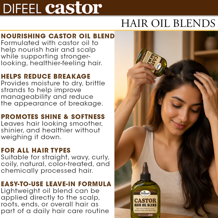 Difeel Classic Castor Hair Oil Blend 7.1 oz. (PACK OF 2)