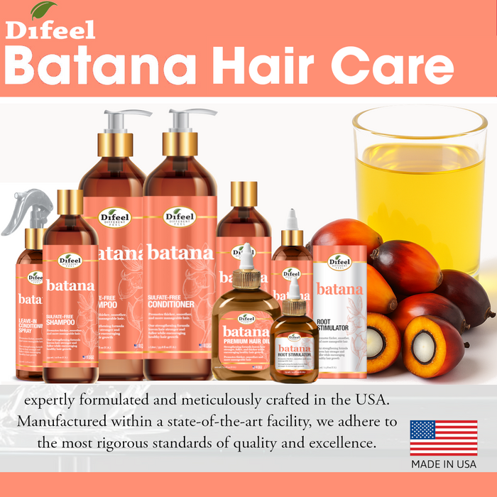 Difeel Batana Shampoo 33.8 Ounces - Sulfate Free Shampoo