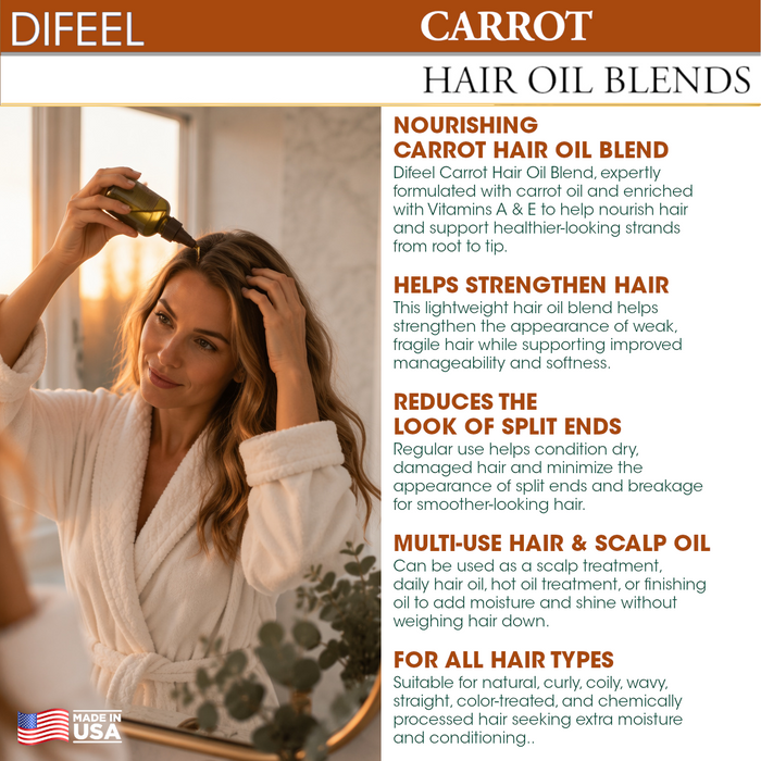 Difeel Mega Care Carrot & Aloe Oil Hair Oil Blend 1.4 oz. (PACK OF 2)