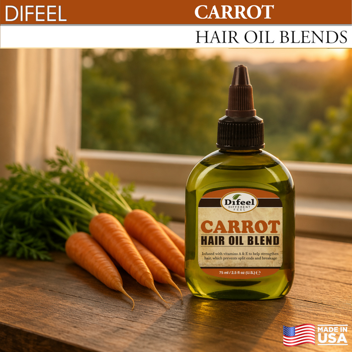 Difeel Carrot Hair Oil Blend - Travel Size 2.5 oz.
