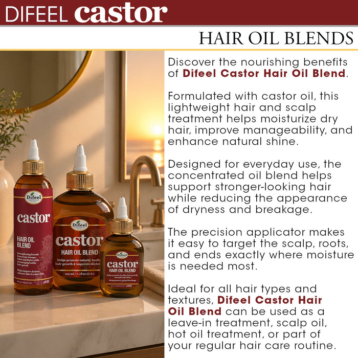 Difeel Castor Hair Oil Blend 8 oz.