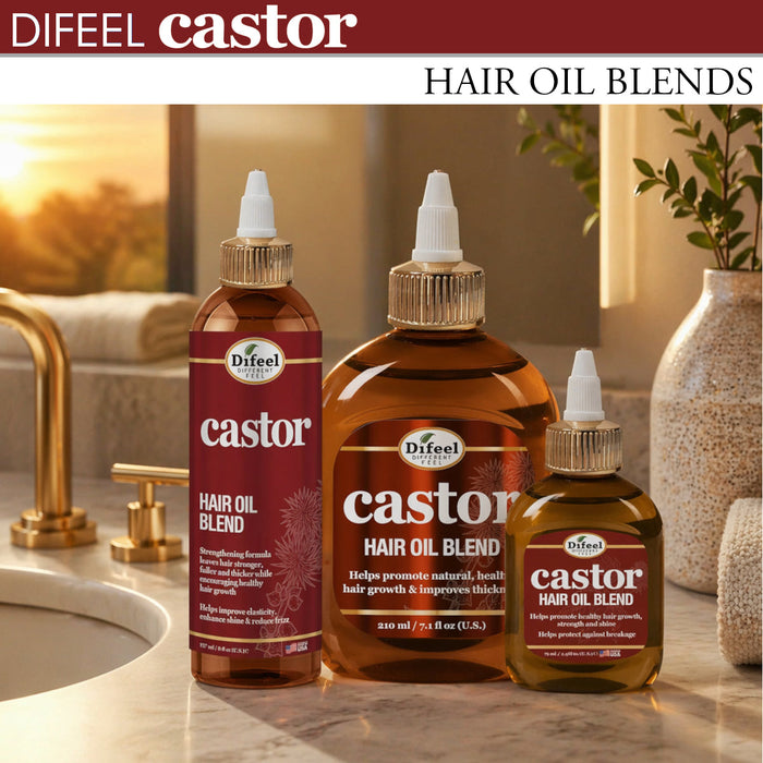 Difeel Castor Hair Oil Blend 8 oz.