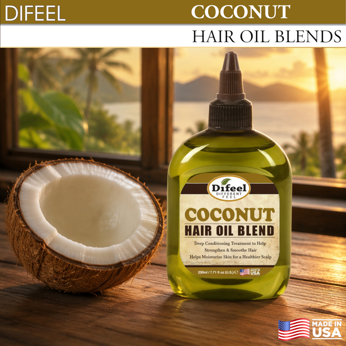 Difeel Coconut Oil Hair Oil Blend  2.5 oz. (PACK OF 2)