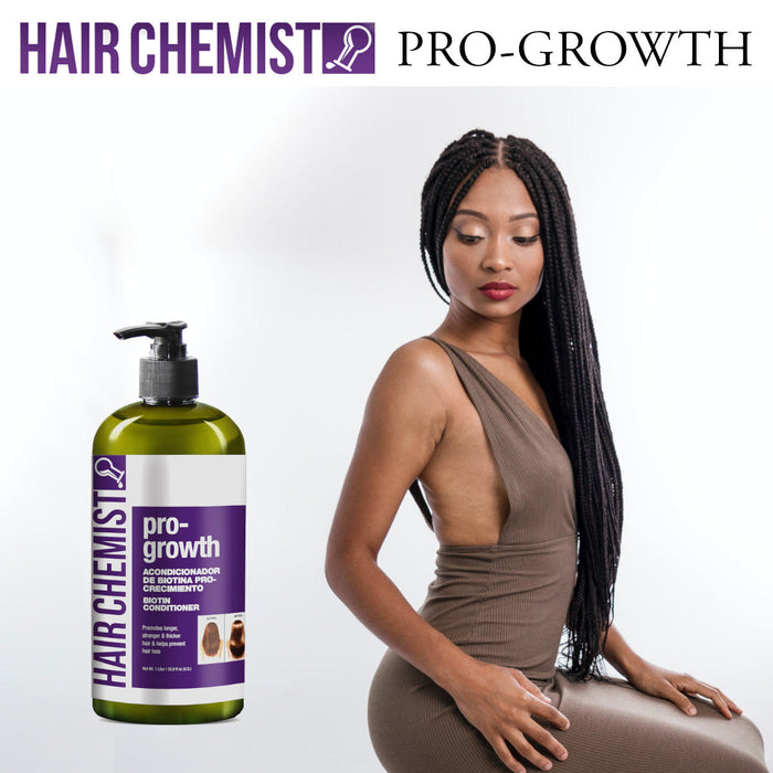 Hair Chemist Pro-Growth with Biotin Shampoo, Conditioner & Hair OIl Set- Includes 33.8oz Shampoo, 33.8oz Conditioner, 7.1oz Scalp Stimulator AND 7.1oz Hair Oil