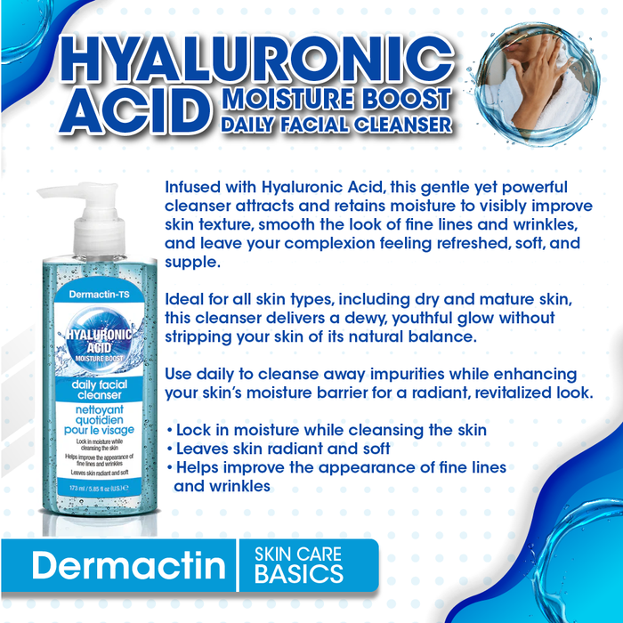 Dermactin Hyaluronic Acid Daily Facial Cleanser 5.85 oz.