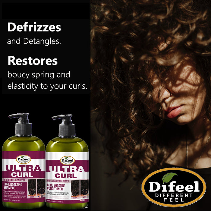 Difeel Ultra Curl 2-PC Curl Enhancing Shampoo & Conditioner Set - Includes Shampoo 12 oz. & Conditioner 12 oz.