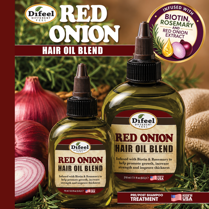 Difeel Red Onion Hair Oil Blend - Travel Size 2.5 Ounces