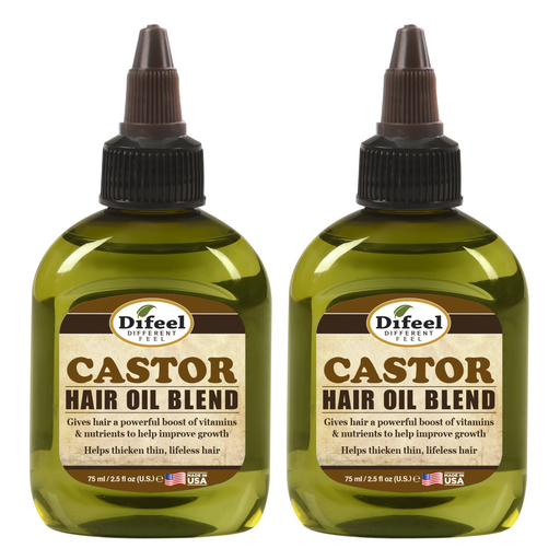 Difeel Castor Hair Oil Blend 2.5 oz. (PACK OF 2)