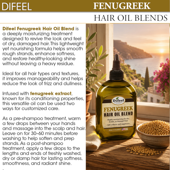Difeel Fenugreek Hair Oil Blend 7.1 Ounce
