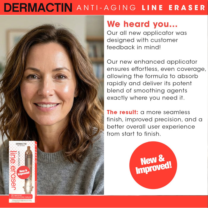 Dermactin New and Improved 90 Second Fine Line/Wrinkle Reducer .34 oz. - All New Easy to Use Applicator