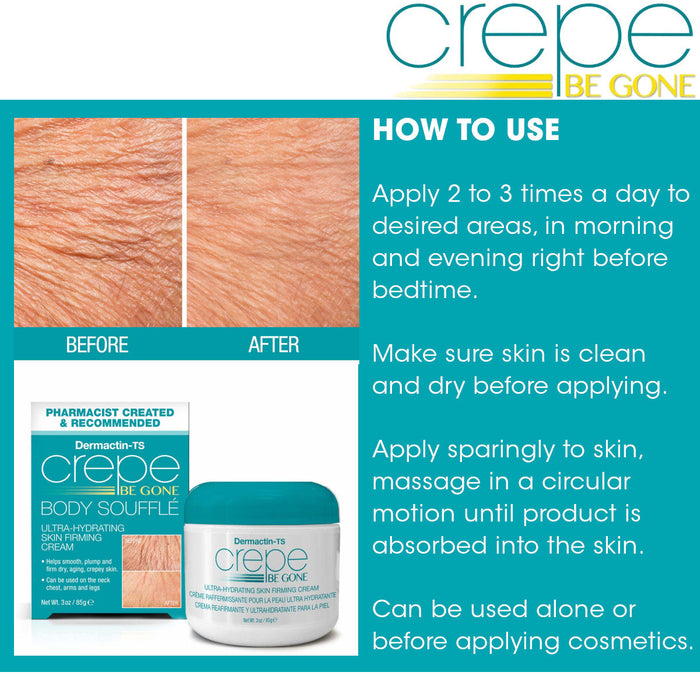 Crepe Be Gone Classic Body Souffle 3 oz. AND Firming Neck Cream 3 ounce (2-PC SET)