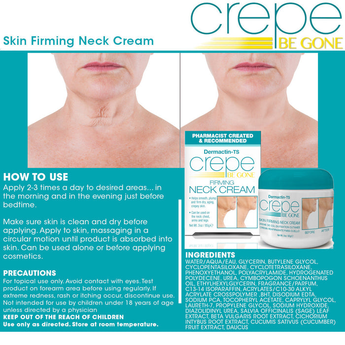 Crepe Be Gone Classic Body Souffle 3 oz. AND Firming Neck Cream 3 ounce (2-PC SET)