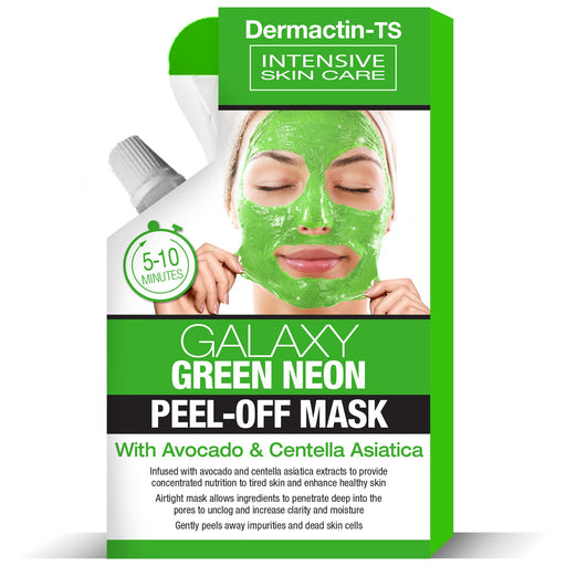 Dermactin Galaxy Green Neon Peel Off Facial Mask with Avocado and Centella Asiatica 1.76 oz.