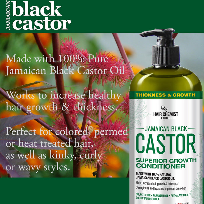 Hair Chemist Superior Growth Jamaican Black Castor Shampoo 33.8 oz & Conditioner Gift Set