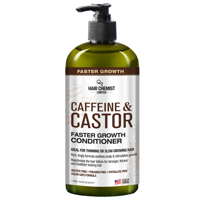 Hair Chemist Caffeine and Castor Faster Growth Shampoo & Conditioner 33.8 oz. 2-PC Boxed Gift Set