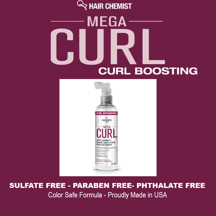 Hair Chemist Mega Curl Boosting Anti-Humidity Shine Coat & Curl Sealing Spray 8 oz.