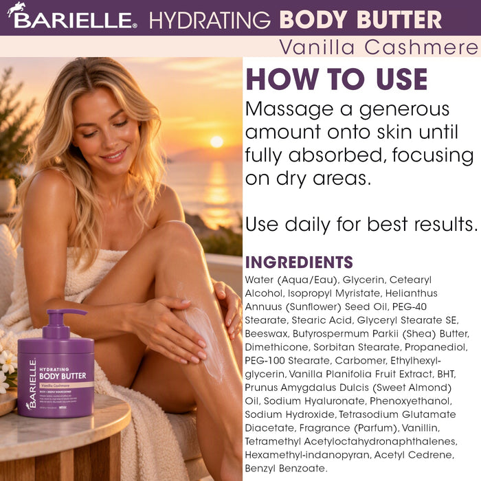 Barielle Vanilla Cashmere Hydrating Body Butter 15 oz.