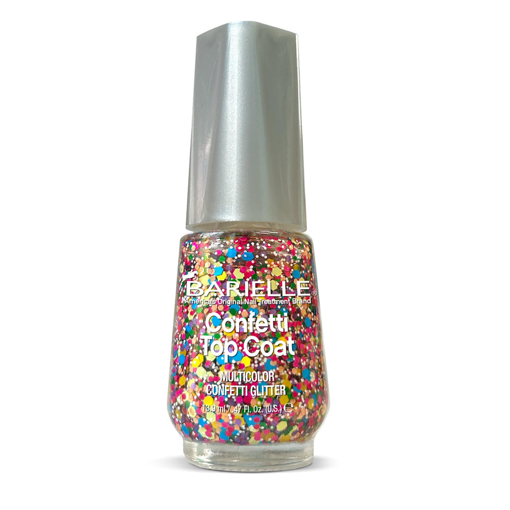 Barielle Confetti Top Coat .47 oz. - Multicolor Confetti Glitter Top Coat