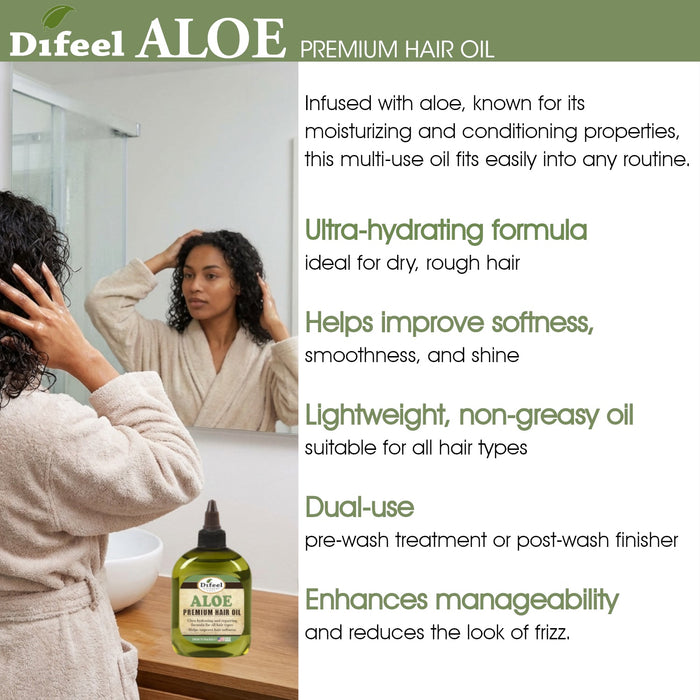 Difeel Aloe Premium Hair Oil 7.1 Ounces