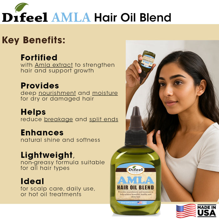 Difeel Amla Hair Oil Blend - Travel Size 2.5 oz.